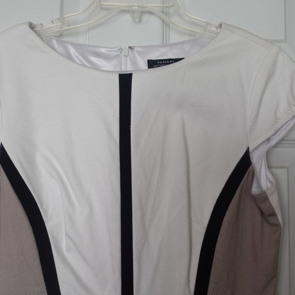 ✨ Tahari Arthur S. Levine Color Block Sheath Midi Dress 8P✨ - Picture 3 of 9